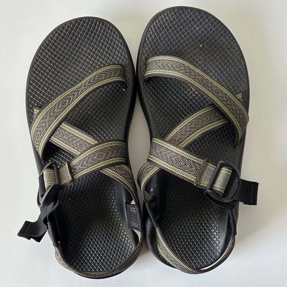 Chaco Black and Olive Strappy Sandals - Picture 1 of 5